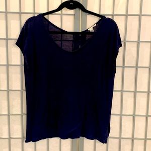 Navy blue loose fitting Halogen cotton shirt